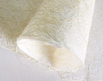 Handmade paper, eco friendly paper, natural paper, textured paper, decorative paper, collage White deckle edge mulberry paper craft supply
