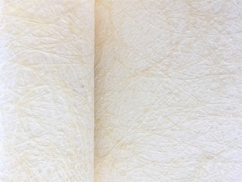 Op de afbeelding: Close-up van een vel wit, gestructureerd papier met een subtiel patroon van dunne, lichtbruine lijnen. Het papier heeft een licht gekreukelde uitstraling.