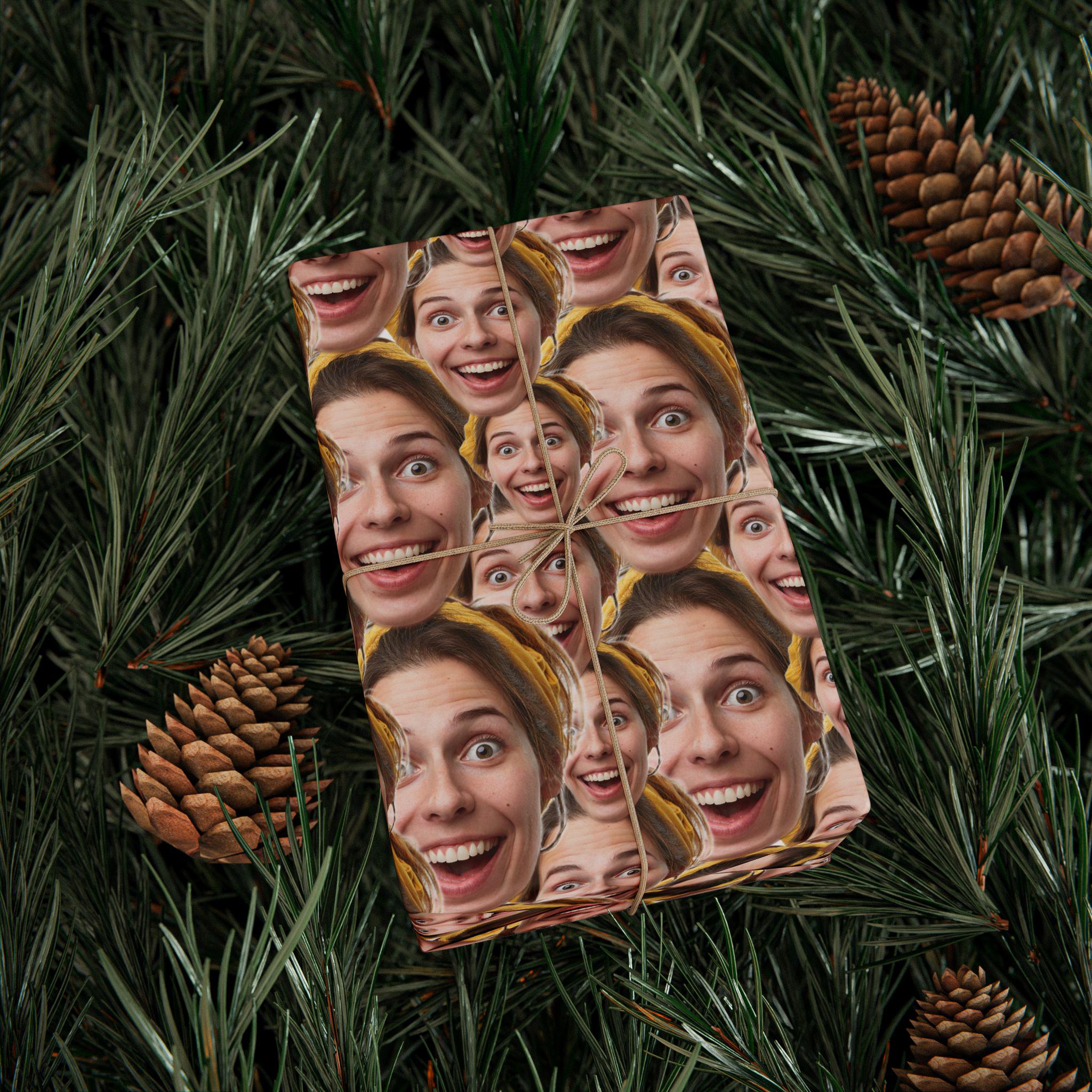 Personalized Funny Woman Face Gift Wrapping Paper, Custom Gift Paper ...