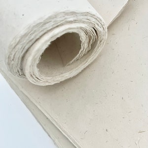 Decorative Paper, Handmade Lokta Paper, Light Natural Colors, eco-friendly, Tree free, acid free, 5 SHEETS IN ROLL image 6