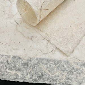 Fiber Decorative Handmade Paper, Light Natural white Colors, eco-friendly, bookbinder Craft paper, White Fiber Paper