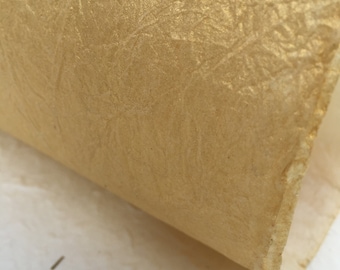 Metallic Luxury Handmade Mulberry Paper, Scrapbook Paper, Gold momi Paper, Gold Backgrounds, Metallic Gold texture background  Paper
