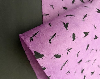 Gift Wrapping Handmade Paper, Insects Designs, Lokta papers, Paper Bag, Wedding Decoration, Decorative Organic Gift Wrap Paper, Scrapbooking