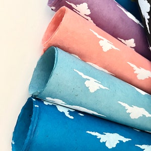 Cloud Decorative Paper, Lokta Paper, Nepalese paper, Handmade paper, Gift Wrap, Sustainable Paper, Washi Paper