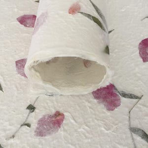 Mulberry Flower Paper Sheet, Handmade Decorative Paper, Handmade paper deckle edge, Scrapbooking, Book Cover Thick Flower Paper Luxury Paper