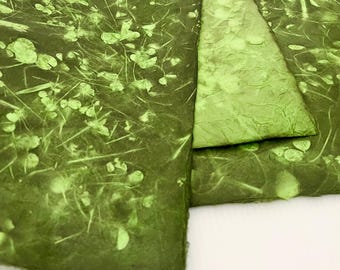 Decorative Floral Paper, Handmade Paper, Sun dyed Light Natural Brown Colors, eco-friendly, bookbinder Craft paper, paper craft supplies