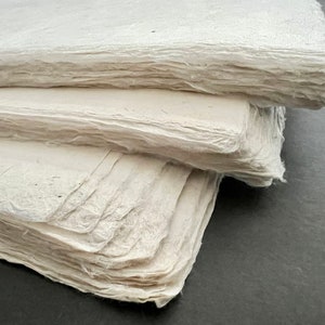Decorative Paper, Handmade Lokta Paper, Light Natural Colors, eco-friendly, Tree free, acid free, 5 SHEETS IN ROLL image 3