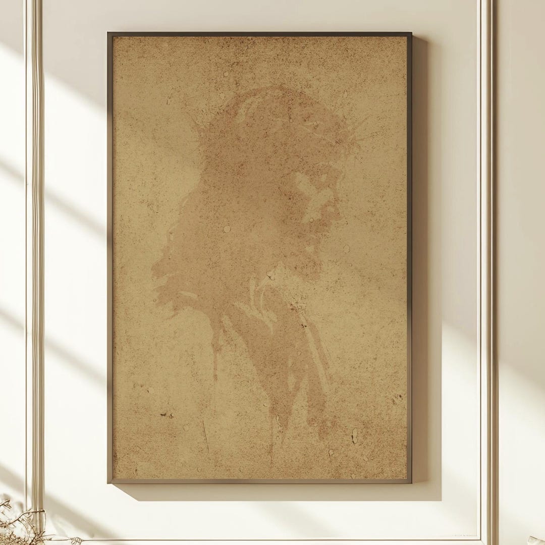 Vintage Image of Christ Jesus, Christian Wall Art, Matte Jesus Picture, Vintage Christian Decor, Religious Home Decor, Spiritual Wall