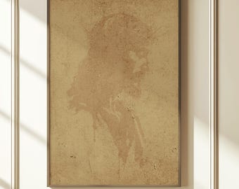 Vintage Image of Christ Jesus, Christian Wall Art, Matte Jesus Picture, Vintage Christian Decor, Religious Home Decor, Spiritual Wall