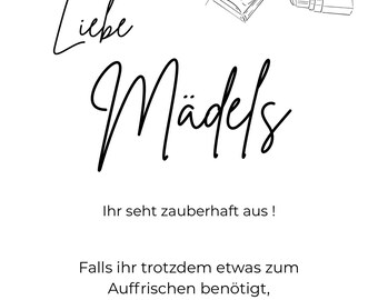 Notfallkörbchen Schild/Wedding/Party/Weddingschild/Partygirls/Notfallkörbchen