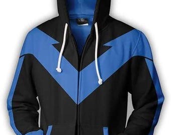 Superhero Hoodie Halloween Cosplay Costume Men's Hooded Sweatshirt Jacket