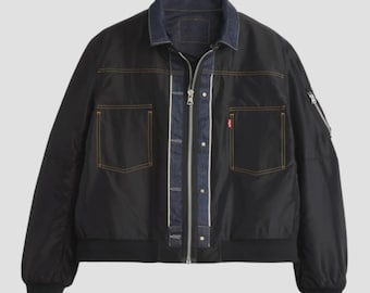 Sacai Men’s Denim x Nylon Twill Reversible Blouson Jacket