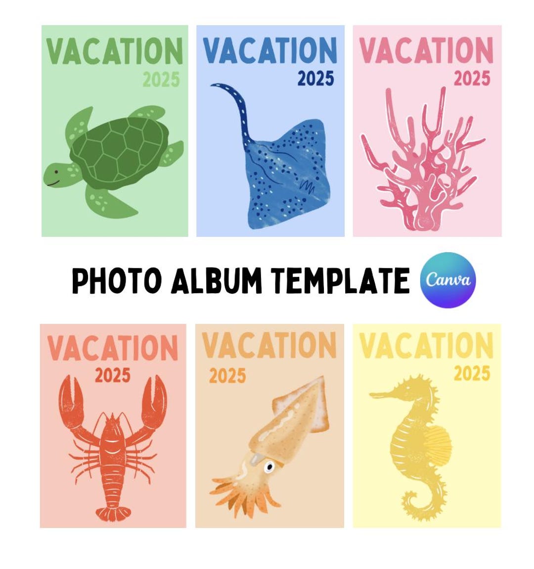 Travel Photo Book Customizable Canva Template, Vacation Photo Album