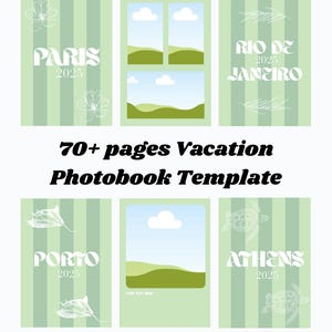 Photobook Vacation Template, Costumizable Photoalbum Cover, Editable Canva Picture Pages, Holiday Memory Book Creator, Travel Album Template