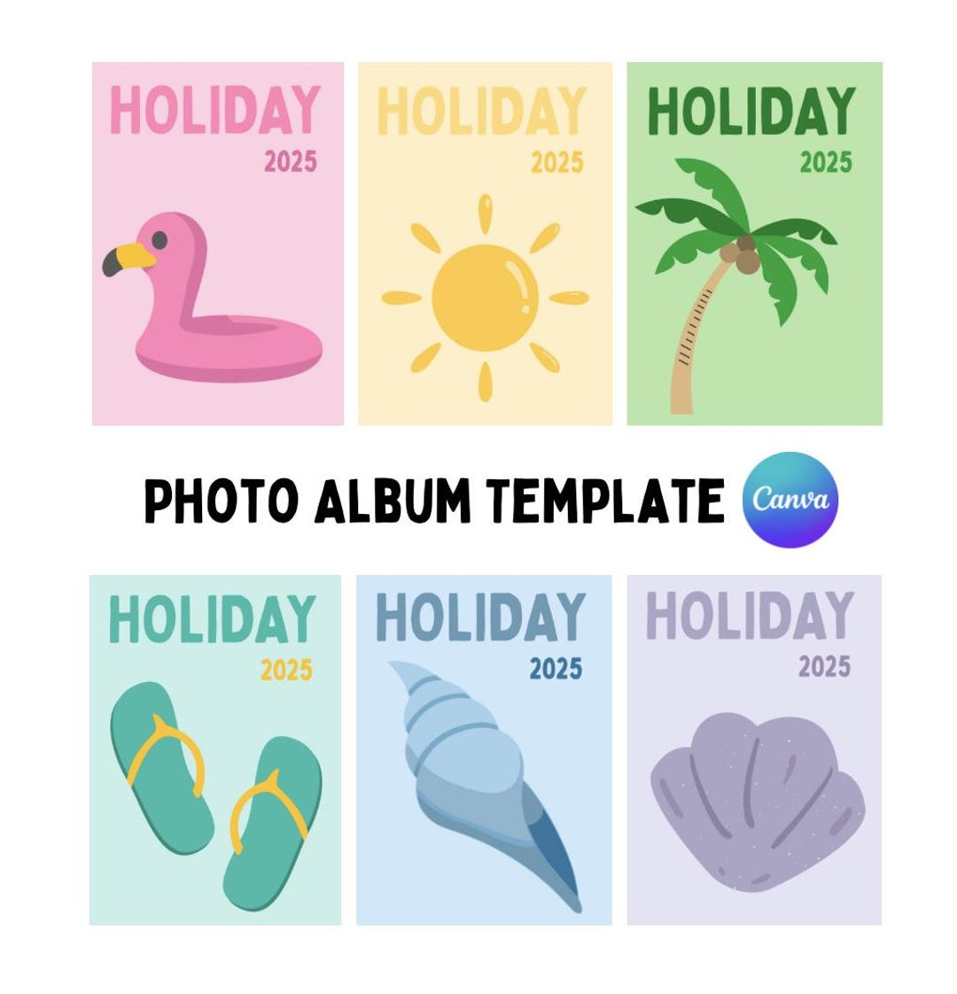 Travel Photo Book Customizable Canva Template, Vacation Photo Album