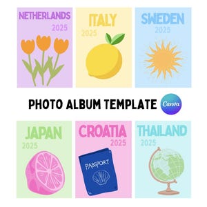 Travel Photo Book Customizable Canva Template, Vacation Photo Album Editable Assouline Holiday Magazine Covers, Custom Photo Album Template