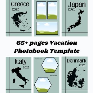 Photobook Vacation Template, Costumizable Photoalbum Cover, Editable Canva Picture Pages, Holiday Memory Book Creator, Travel Album Template
