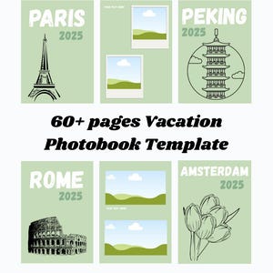 Photobook Vacation Holiday Template, Costumizable Photo Album Covers, City Trip Simple Photo Album Canva Template, Personalisable Photobook