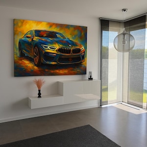 BMW M8 – Canvas Print – Wall Art for Automotive Lovers Nostalgia Meets Modernity BMW Power Showroom