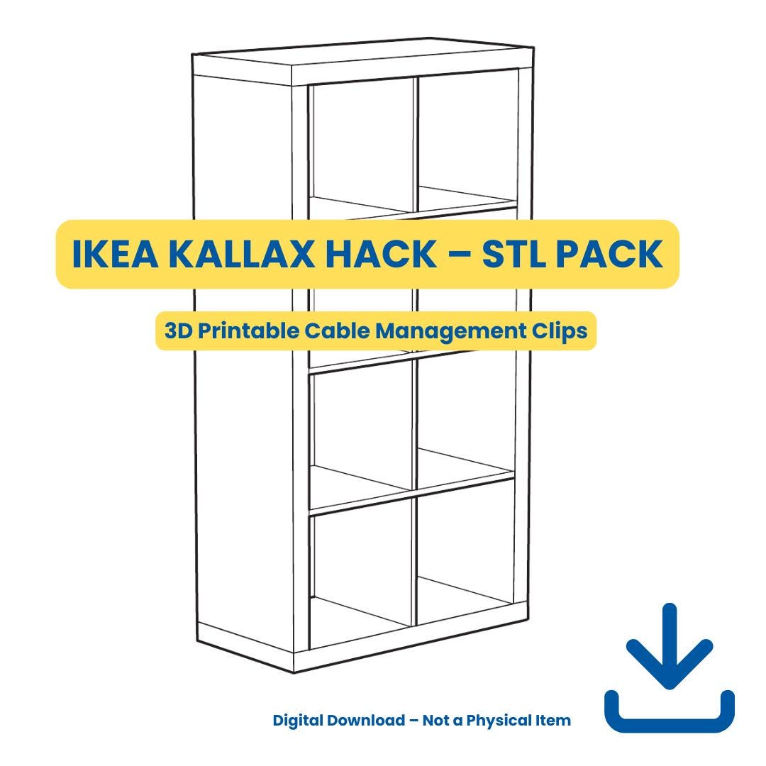 IKEA Kallax Cord Management Clips STL Pack: 3D Printable Organizer