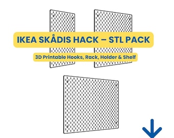 IKEA Skådis Super-Hooks STL Bundle — 3D Printable Pegboard Hooks & Holders — Digital Download