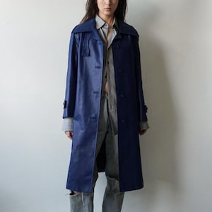 ジャケット・アウター 1990s Vintage Super Long Design Coat Vintage Jacket Shell 90s Coat Shiny Metallic - Etsy