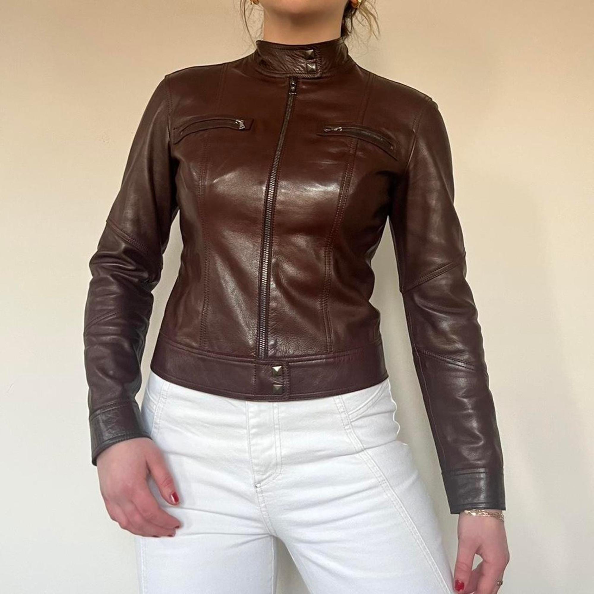 Y2k Leather Jacket - Etsy