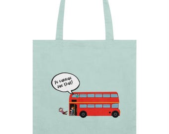 Bolsa de algodón orgánico con diseño de la abuela escocesa