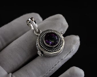 Sterling Silber Poison Locket - Gothic Andenken Anhänger