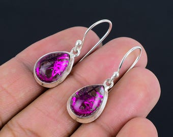 Handgemachte Sterling Silber Rutilquarz Tropfen Ohrringe | Heilender Kristallschmuck