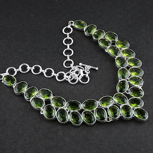 Peridot Teardrop Necklace: Handmade Green Gemstone Pendant, August Birthstone
