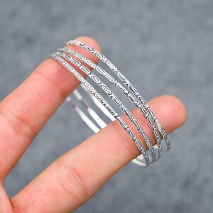 Silver Plated Oxidized Bangle Bracelet Set Engraved Antique Silver Bangle Ethnic Tribal Bracelet Stackable Bracelets for Women Gift for Her