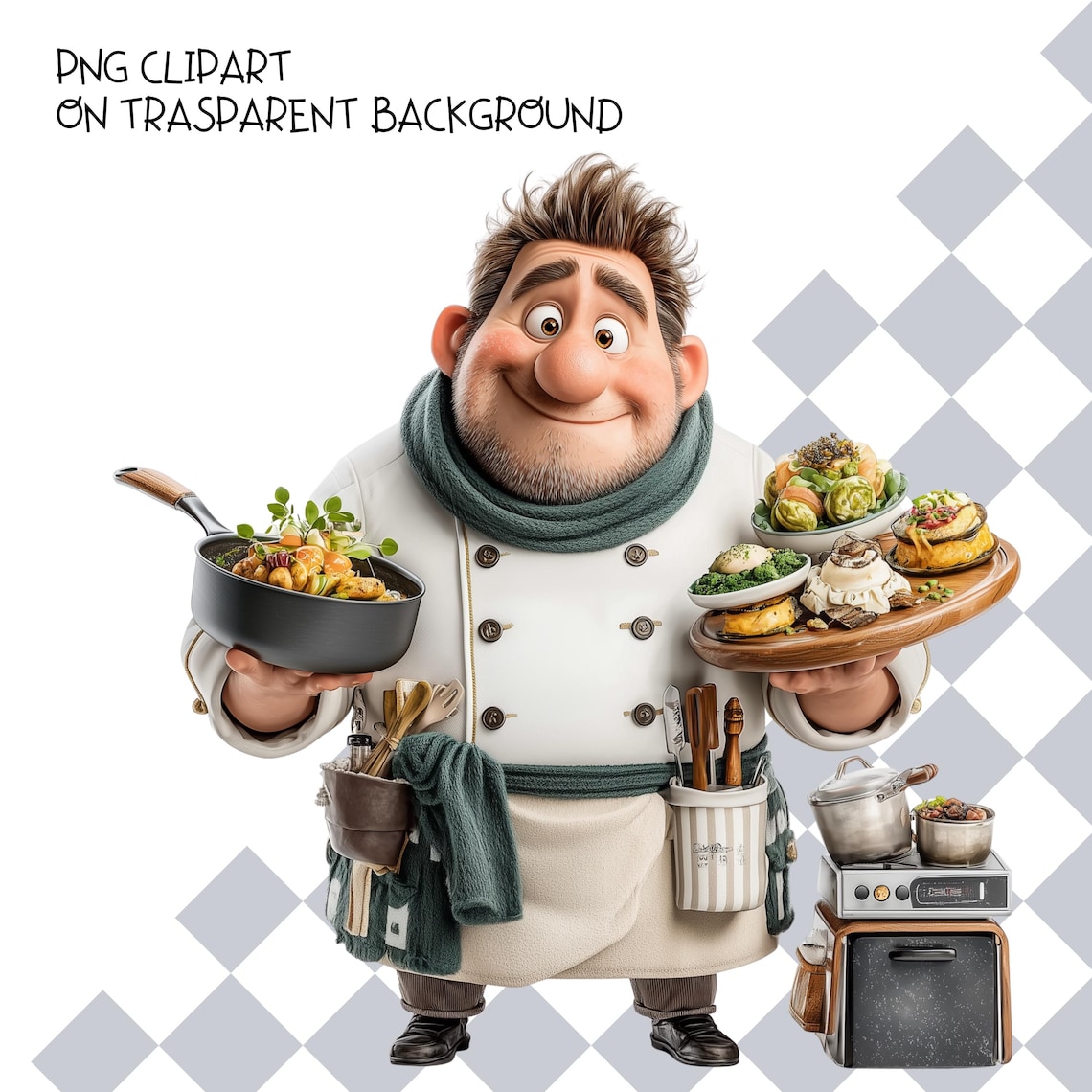 Funny Chef Guys Clipart, Funny Cartoon Chefs, Cooking Characters for ...
