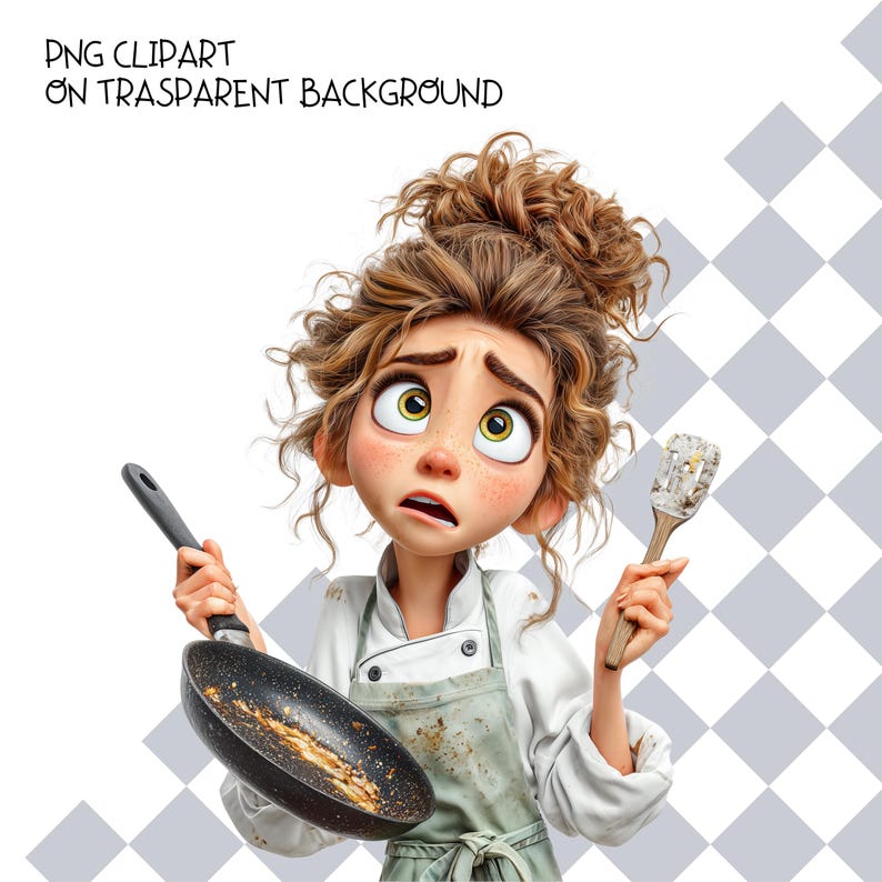 Burnt Out Chefs Clipart, Exhausted Female Chefs Illustrations, Kitchen ...