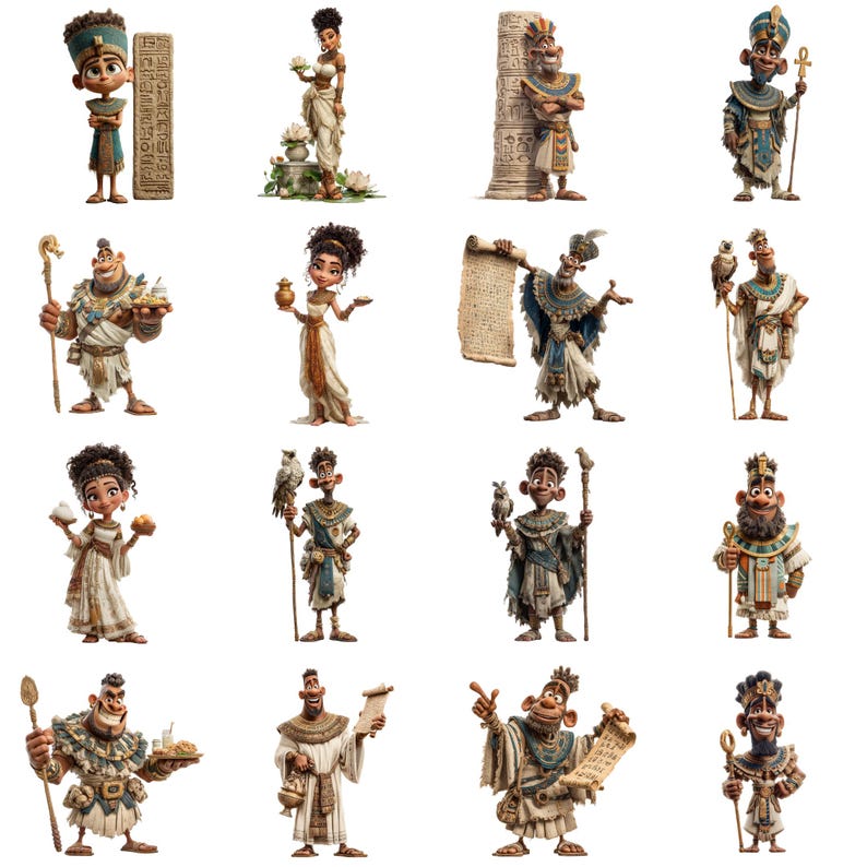Ancient Egypt Characters Clipart - Cartoon PNG Images for Scrapbooking ...