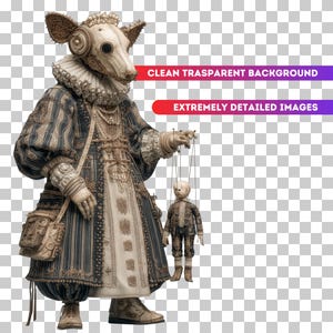 Bizarre Whimsical Character Cliparts: Quirky Mixed Media PNG Images (Commercial Use) image 6