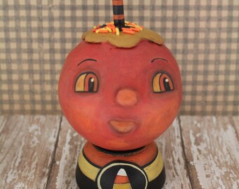 CARMEL APPLE/ Halloween Folk Art Collectible