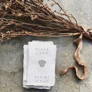 Handmade Paper, Cotton Rag Paper, Handmade Paper Place Cards, Deckle Edge Place Cards, Cotton Paper, Deckle Edge Paper, Paper, Calligraphy