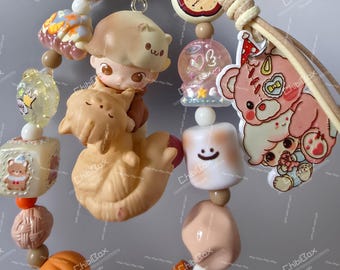 Adorable llavero y correa para bolso estilo Kawaii Pop Mart (hecho por fans) / Llavero para cámara digital con estética Y2K
