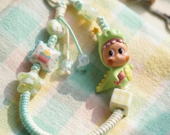 Adorable llavero y correa para bolso estilo Kawaii Pop Mart (hecho por fans) / Llavero para cámara digital con estética Y2K