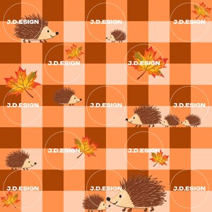 Checkered Hedgehog - Seamless Pattern (Bundle of 5)