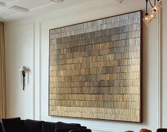 Wabi-Sabi Textured Canvas Art: Hand Painted Beige Abstract Painting, 3D Neutral Decor