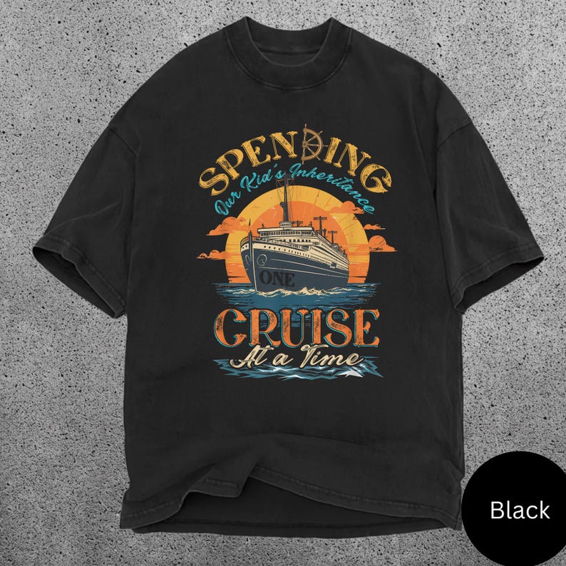 Spending Our Kids Inheritance Cruise Shirt, Funny Cruise Vacation Tee, Cruise Lover Gift for Her, Comfort Colors Shirt, Travel Humor Tee image 2