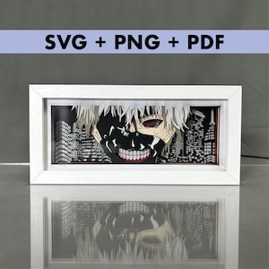 DIY Anime Lightbox Template, Paper Cut Art for Cricut Projects, Silhouette Studio, Laser Cutting Shadow box template + instructions GUIDE