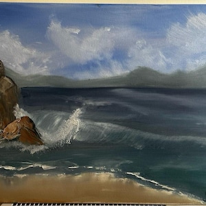 By The Sea Original Oil Painting on Canvas