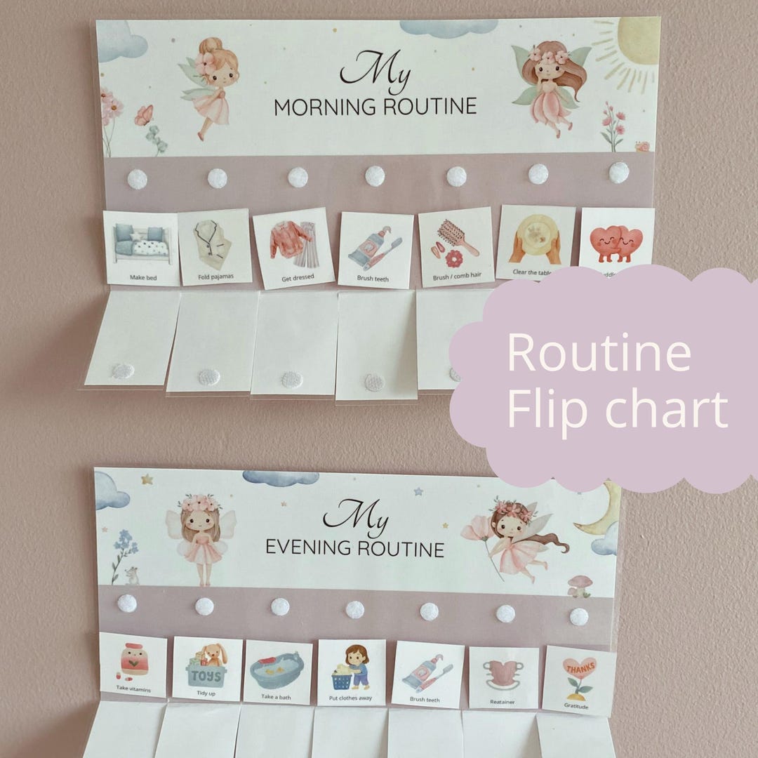 Kids Routine Flip Chart With Fairies | Daily Routine & Chore Chart ...
