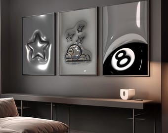 HypeBeast Room Decor, Hypebast kaws Poster, Urban Street Art 3D Prints, HypeBeast Wall Art, Hypebeast Poster, Digital download, set of 3