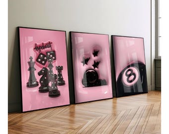 Set Of 3 HypeBeast Room Decor, Hypebast kaws Poster, Cool Wall Art Set,, 3D Wall Art Bundle, HypeBeast Wall Art, Trendy Wall Art,