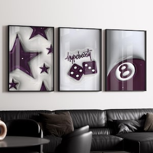 Set of 3 Stussy Art - Etsy