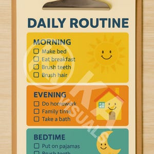 Kids Daily Routine Chart: Visual Morning & Evening Checklist (PDF Download)